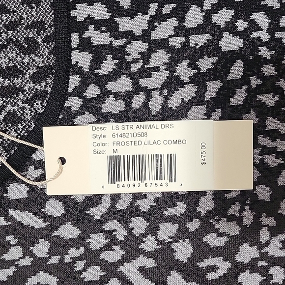 REBECCA TAYLOR Size Medium Black & Lilac Knitted Viscose Blend Dress - Picture 8 of 11